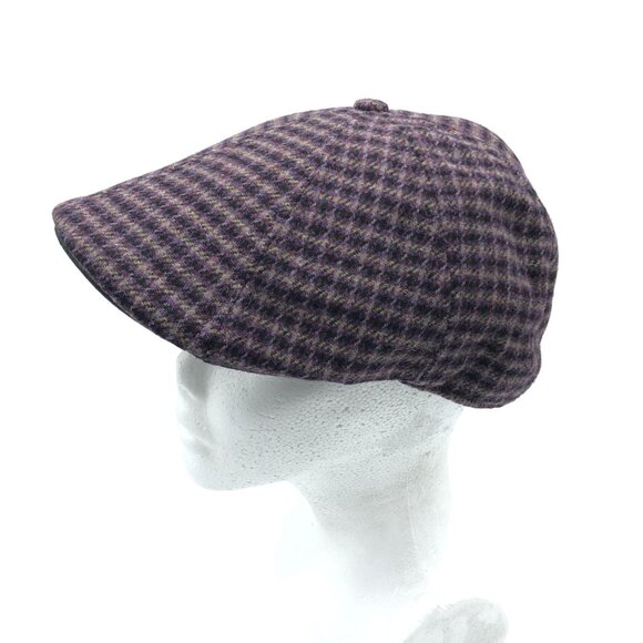 Boston Scally Co. Mens Braveheart Purple Checkered Wool Blend 6 Panel Cap M/L - Picture 1 of 9